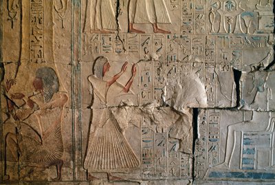 Reliëf uit het Graf van Netcherouymes, hoge ambtenaar van Ramses II, Saqqara, Egyptische Beschaving, Nieuwe Koninkrijk, Dynastie XIX door Egyptian 19th Dynasty