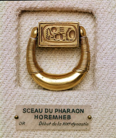 Ring met het zegel van Generaal Horemheb door Egyptian 19th Dynasty