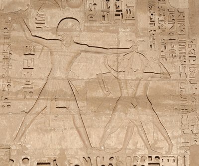Scène van de slachting van vijanden, Tempel van Horus, Edfu door Egyptian 19th Dynasty