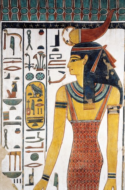 De godin Selkis, fresco, ingang naar de vestibule, Graf van Nefertari (QV66), Vallei der Koninginnen, Thebe (Unesco Werelderfgoedlijst) door Egyptian 19th Dynasty