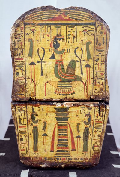 Eindaanzicht van de kist van de mummie van Nesyamun, mogelijk gevonden in Deir El-Bahri, Nieuwe Koninkrijk, ca. 1100 v.Chr. door Egyptian 20th Dynasty