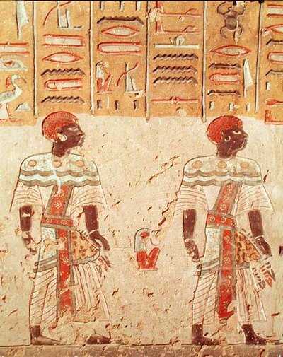 Nubiërs, uit het Graf van Ramses III (c.1184-1153 v.Chr.) Nieuwe Koninkrijk door Egyptian 20th Dynasty