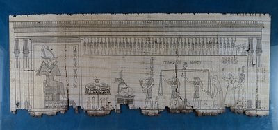 Papyrus met satirische scène, ca. 1100 v.Chr., daterend uit het bewind van Ramses IX, Egyptische beschaving, Nieuwe Koninkrijk, Dynastie XX door Egyptian 20th Dynasty