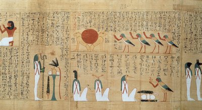 Mythologisch papyrus van Imenemsaouf, Derde Tussenperiode, ca.1000 v.Chr. (detail) door Egyptian 21st Dynasty