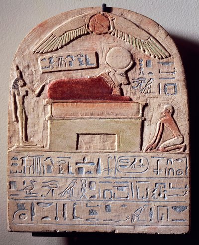 Geschilderde kalkstenen stèle van god Apis door Egyptian 21st Dynasty