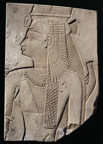 Reliëf van een goddelijke gemalin, Late Periode, c.780-656 v.Chr. door Egyptian 25th Dynasty