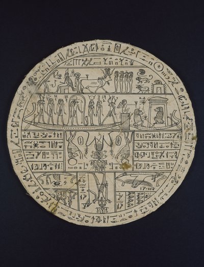 Amuletische schijf (hypocephalus) gemaakt voor Tasheritenkhonsu, ca. 664-525 v.Chr. door Egyptian 26th Dynasty