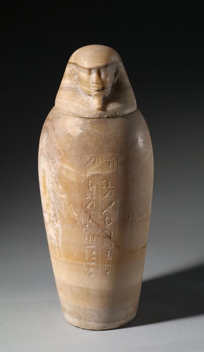 Canopische kruik met mannenhoofd, 664-525 v.Chr. door Egyptian 26th Dynasty
