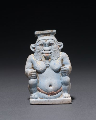 Cosmetische pot in de vorm van de god Bes, 664-525 v.Chr. door Egyptian 26th Dynasty