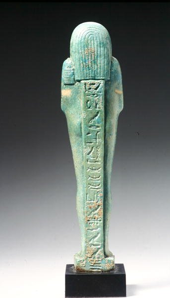 Achteraanzicht van een Ushabti-figuur voor Nakht-Hor-em-heb-mes-em-khereden, Late Dynastieke Periode, ca. 600 v.Chr. door Egyptian 26th Dynasty