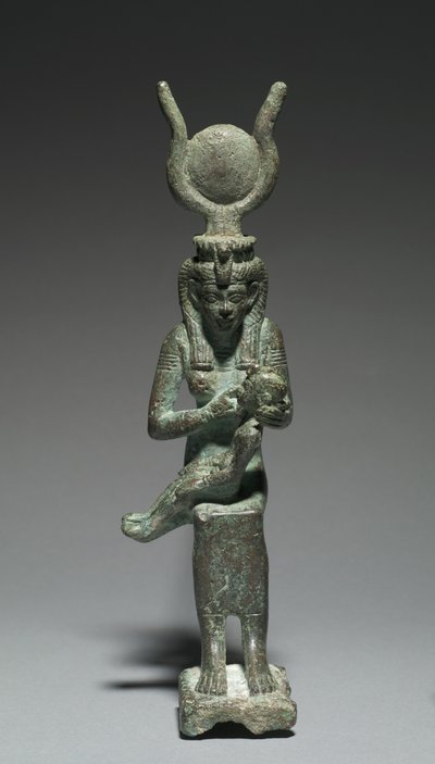 Beeldje van Isis en Horus, 664-30 v.Chr. door Egyptian 26th Dynasty