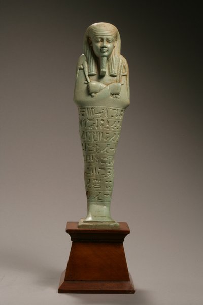 Ushabti-figuur voor Neferibre-si-Neith, Late Dynastieke Periode, regering van Amasis, 570-526 v.Chr. (faience) door Egyptian 26th Dynasty