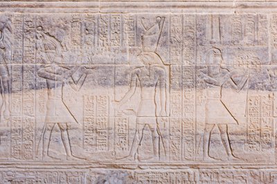 Reliëfs bij de Philae-tempel, Aswan, Egypte door Egyptian 30th Dynasty