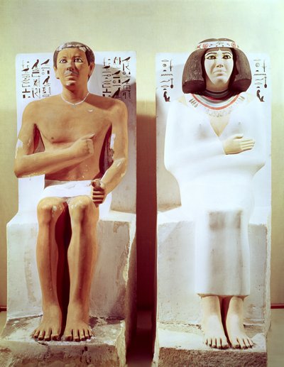 Rahotep en zijn Vrouw, Nofret, ca. 2620 v.Chr. door Egyptian 4th Dynasty