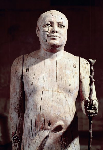 Standbeeld van Ka-Aper, bekend als Sheikh el-Beled, uit zijn mastaba graf in Noord-Saqqara, Oude Koninkrijk door Egyptian 5th Dynasty