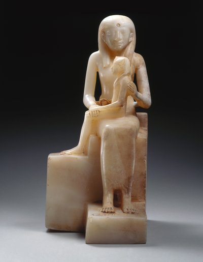 Pepy II en zijn moeder koningin Meryreankhnes, mogelijk uit Saqqara, Oude Rijk (calciet) door Egyptian 6th Dynasty Egyptian 6th Dynasty