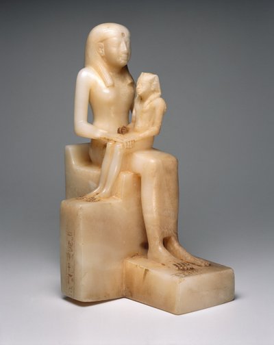 Pepy II en zijn moeder koningin Meryreankhnes, mogelijk uit Saqqara, Oude Rijk (calciet) door Egyptian 6th Dynasty Egyptian 6th Dynasty
