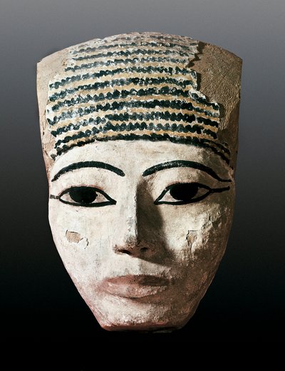 Oud Egypte: Portret voor een Egyptische sarcofaag. door Egyptian Egyptian