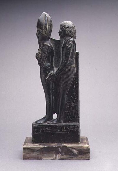 Groep van een man die een voorstelling van Osiris presenteert door Egyptian Egyptian