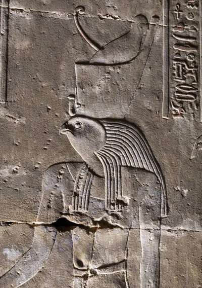 Horus met de Gebroken Kroon, Tempel van Horus in Edfu door Egyptian Egyptian