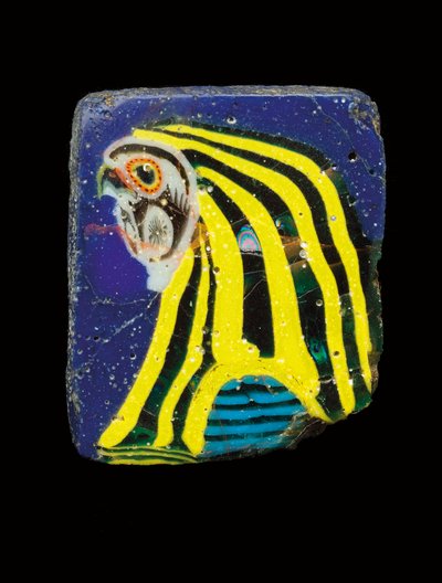 Mozaïek valkenkop inleg, ca. 2e - 1e eeuw v.Chr. door Egyptian Ptolemaic Period