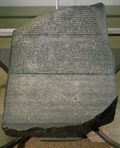 De Steen van Rosetta, van Fort St. Julien, El-Rashid (Rosetta) 196 v.Chr. door Egyptian Ptolemaic Period