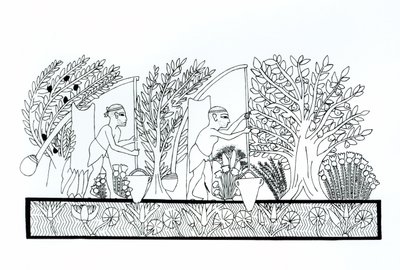 Een oude Egyptische tuin door Egyptian School