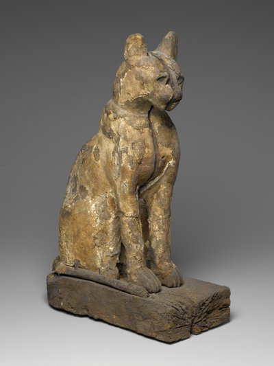 Grote figuur van een kat door Egyptian School
