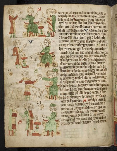 Feodaal recht. Uit de Heidelberg Sachsenspiegel door Eike von Repgow