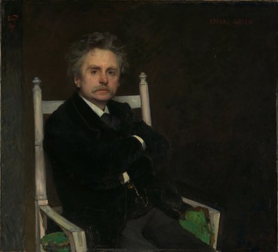 Portret van Edvard Grieg, 1891 door Hjalmer Eilif Emanuel Peterssen