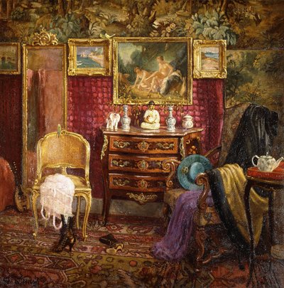 Een Interieur van een Boudoir door Einar Wegener
