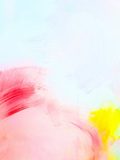 Levendige abstracte penseelstreken door Ejaaz Haniff