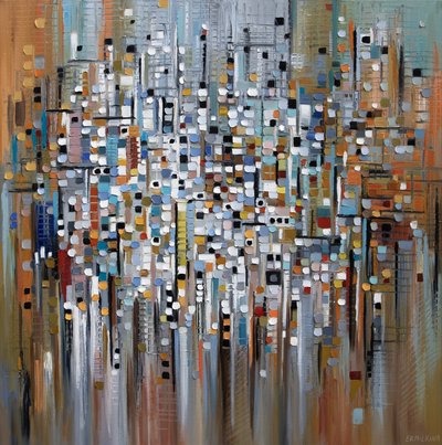 Levendige abstracte stad door Ekaterina Ermilkina