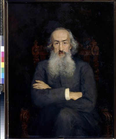 Portret van de historicus Konstantin Bestoejev Rioumine door Ekaterina Sergeevna Zarudnaya Kavos