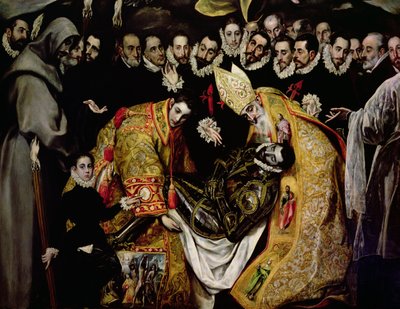 De Begrafenis van Graaf Orgaz, uit een legende van 1323, (detail) door El Greco