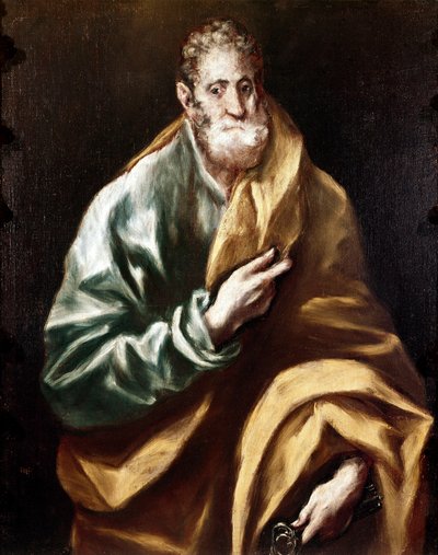 Apostolaat van de kathedraal van Toledo: De apostel Sint Petrus. Schilderij door Domenikos Theotokopoulos genaamd El Greco (1540-1614) door El Greco