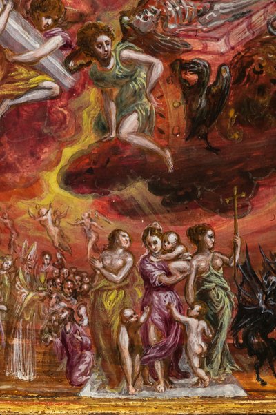 Draagbaar altaar: centraal paneel met een allegorie van de Christelijke Ridder (detail) door El Greco