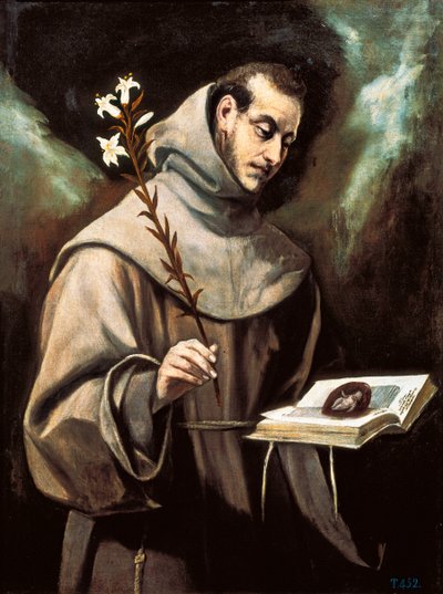 Portret van Sint Antonius van Padua door El Greco