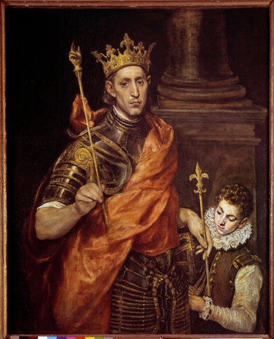 Portret van Saint Louis met een page door El Greco