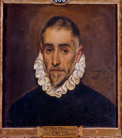 Portret van een heer Schilderij door Domenikos Theotokopoulos genaamd El Greco (1541-1614) 1604 Zon. 0,64 x 0,51 m Madrid, Prado Museum door El Greco