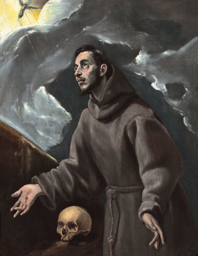 Sint Franciscus ontvangt de stigmata, door El Greco, Dominico (1541-1614). Olieverf op doek door El Greco