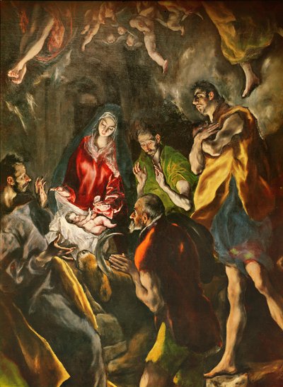 De Aanbidding van de Herders (detail) door El Greco