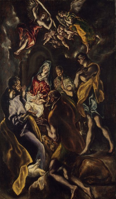 De Aanbidding der Herders, ca. 1612-14 door El Greco