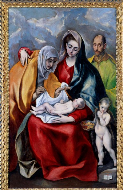 De Heilige Familie met St. Anna, St. Jozef en St. Johannes de Doper (detail) door El Greco
