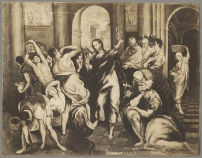 Christus verdrijft de geldwisselaars uit de tempel door El Greco