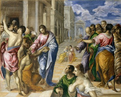 Christus Geneest de Blinde, c.1570 door El Greco