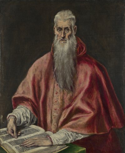 Sint Hiëronymus als kardinaal, 1590-1600 door El Greco