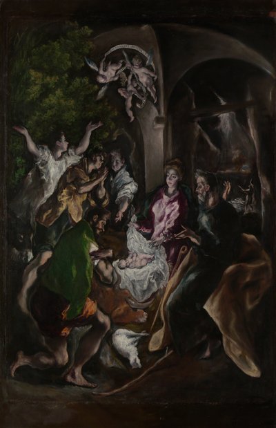 De Aanbidding van de Herders, ca. 1605-10 door El Greco