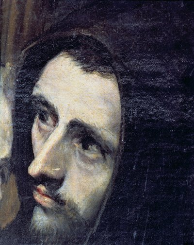 De Begrafenis van Graaf Orgaz, uit een legende van 1323, franciscaanse monnik (detail) door El Greco