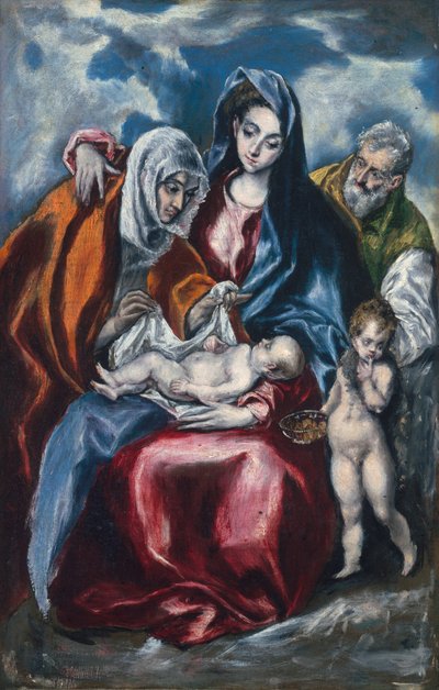 De Heilige Familie met Sint-Anna en de jonge Johannes de Doper door El Greco